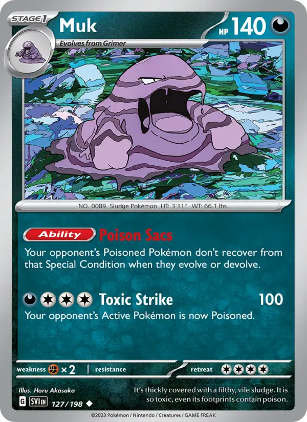 Muk Non-Foil 127/198 Scarlet & Violet Pokémon Card