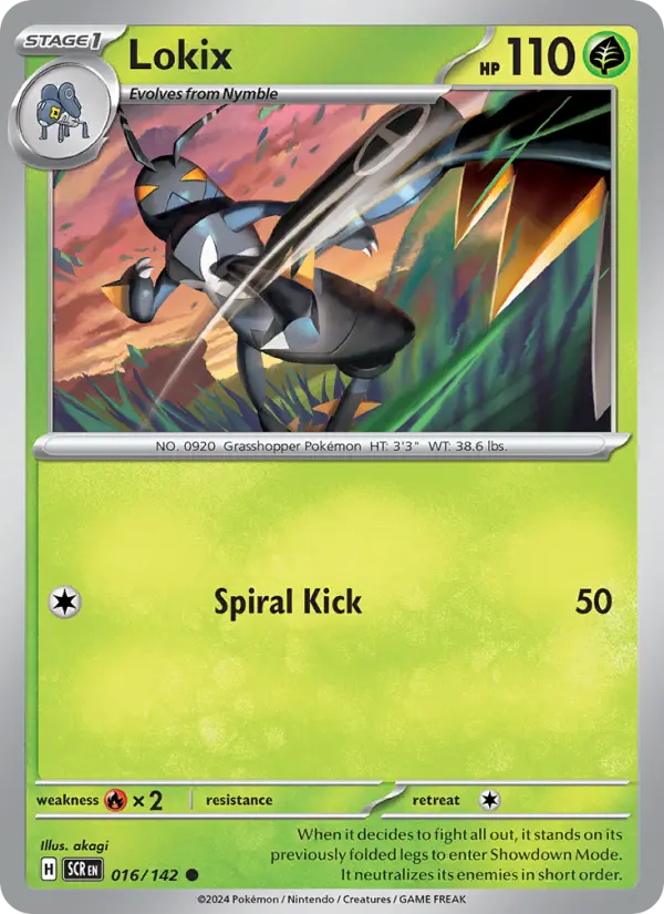 Lokix Reverse Holo 016/142 Stellar Crown Pokémon Card