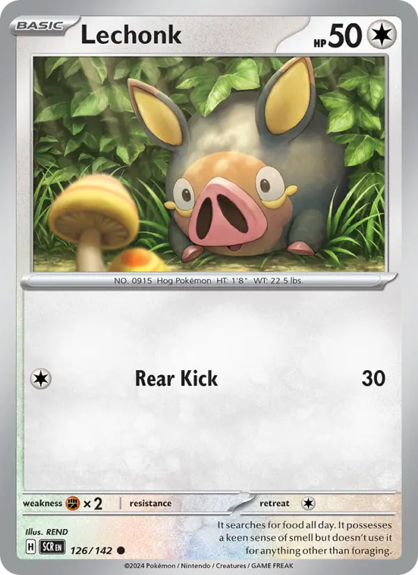 Lechonk Reverse Holo 126/142 Stellar Crown Pokémon Card