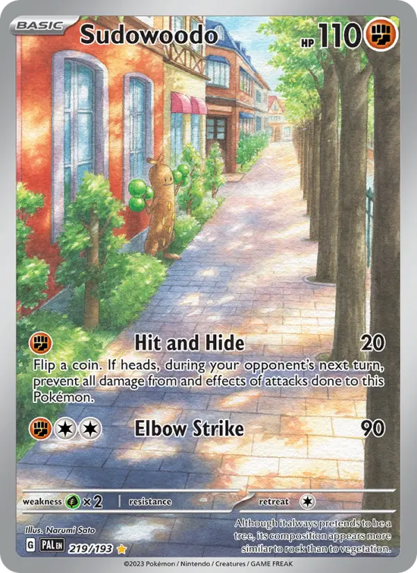 Sudowoodo Holo 219/193 Paldea Evolved Pokémon Card