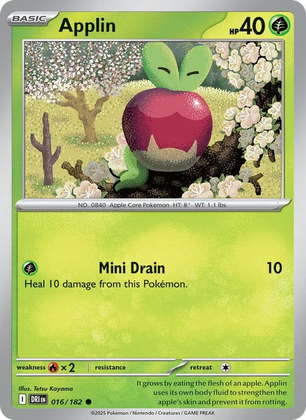 Applin Normal 016/182 Destined Rivals Pokémon Card