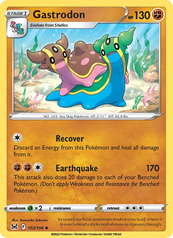 Gastrodon Reverse Holo 102/196 Lost Origin Pokémon Card