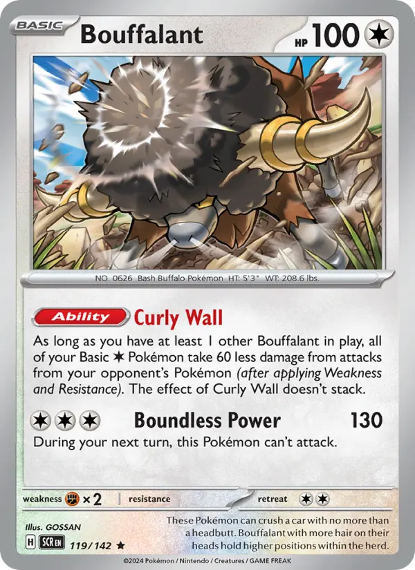 Bouffalant Reverse Holo 119/142 Stellar Crown Pokémon Card