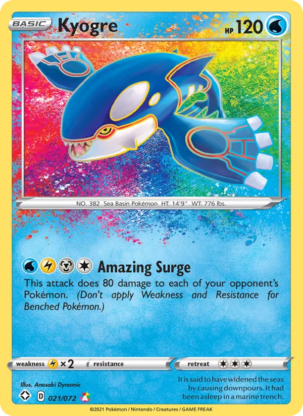 Kyogre Holo 021/72 Shining Fates Pokémon Card
