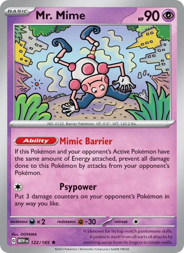 Mr. Mime Holo 122/165 151 Pokémon Card