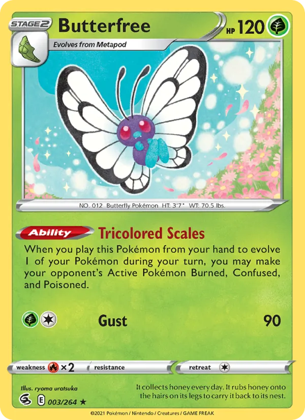 Butterfree Reverse Holo 003/264 Fusion Strike Pokémon Card
