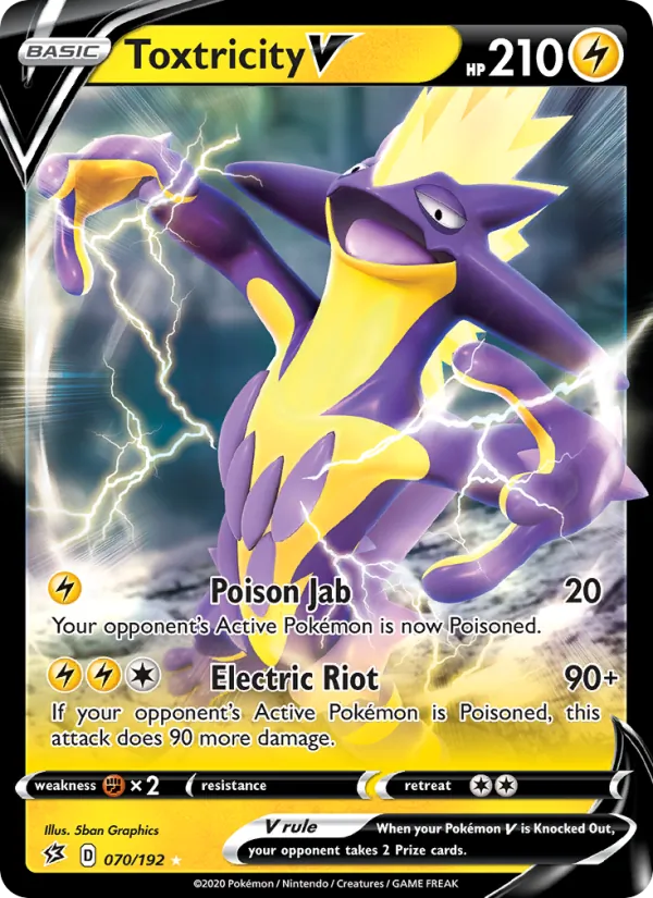 Toxtricity V Holo 070/192 Rebel Clash Pokémon Card