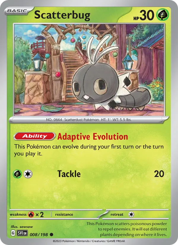Scatterbug Non-Holo 008/198 Scarlet & Violet Pokémon Card