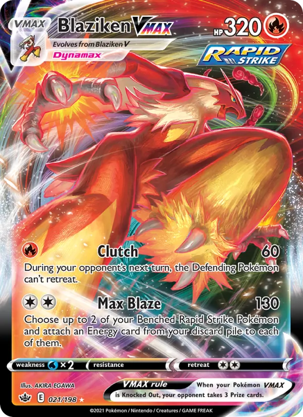 Blaziken VMAX Holo 021/198 Chilling Reign Pokémon Card