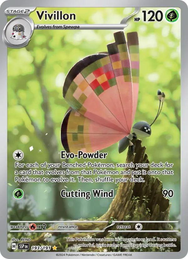 Vivillon Holo 193/191 Surging Sparks Pokémon Card