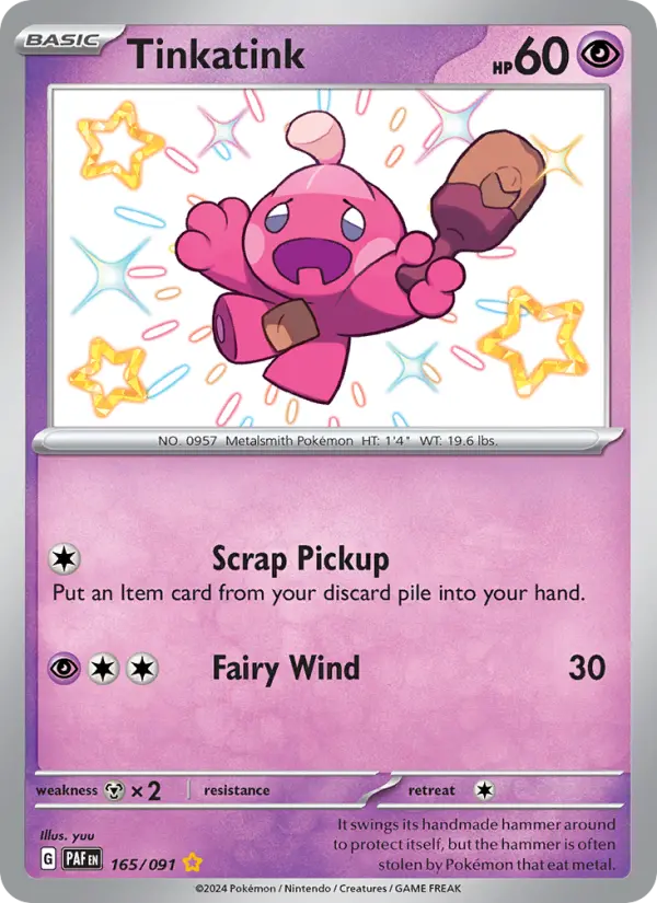 Tinkatink Holo 165/91 Paldean Fates Pokémon Card