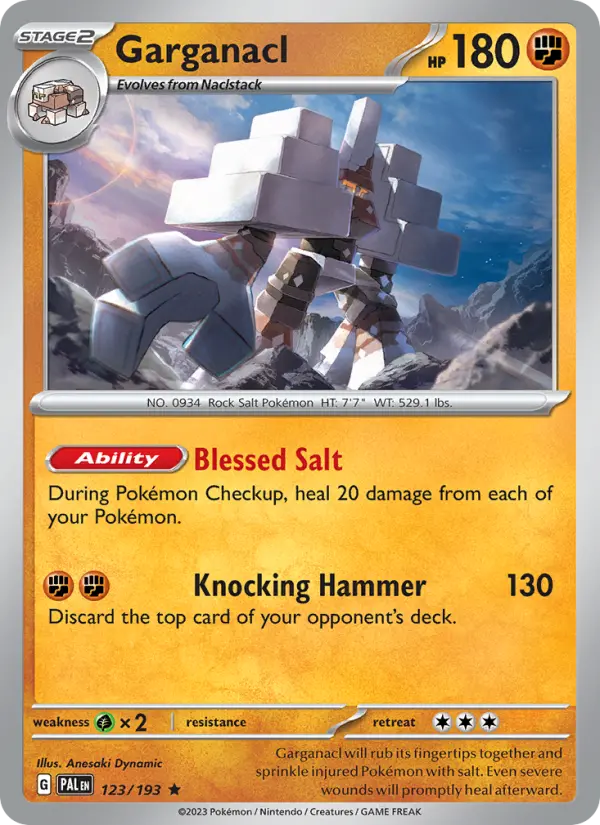 Garganacl Holo 123/193 Paldea Evolved Pokémon Card