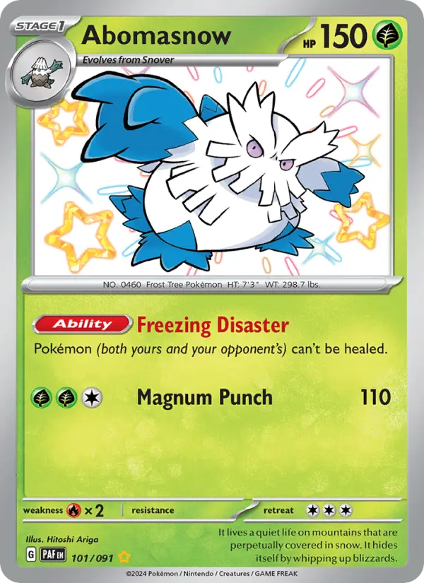 Abomasnow Holo 101/91 Paldean Fates Pokémon Card