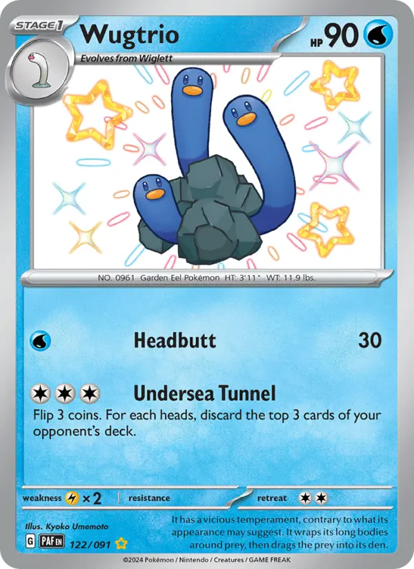 Wugtrio Holo 122/91 Paldean Fates Pokémon Card