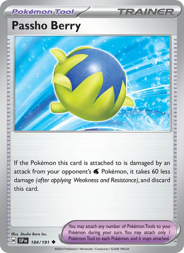 Passho Berry Reverse Holo 184/191 Surging Sparks Pokémon Card