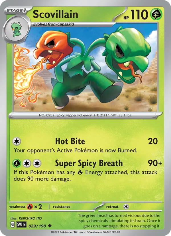 Scovillain Non-Holo 029/198 Scarlet & Violet Pokémon Card