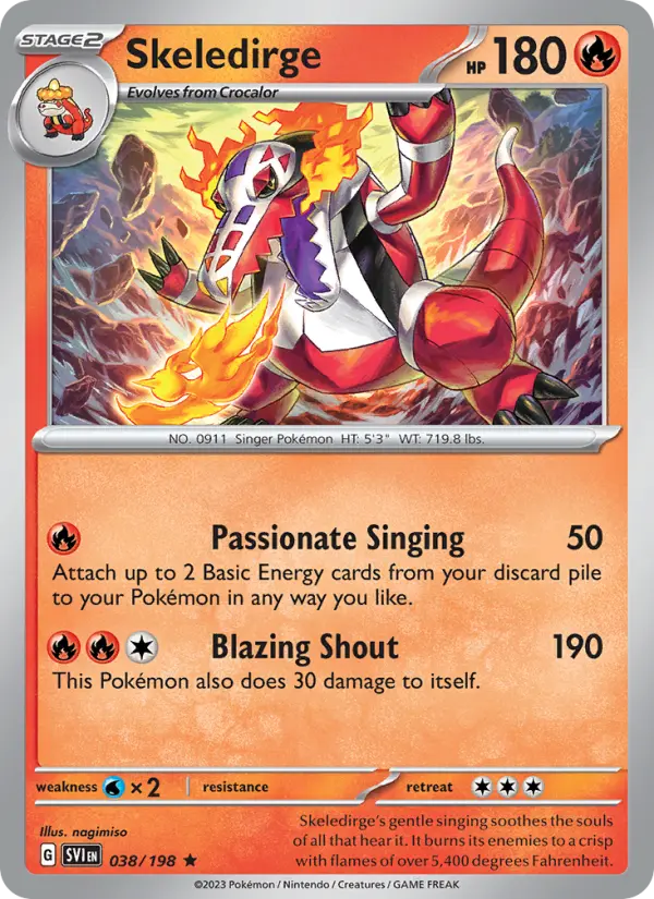Skeledirge Holo 038/198 Scarlet & Violet Pokémon Card
