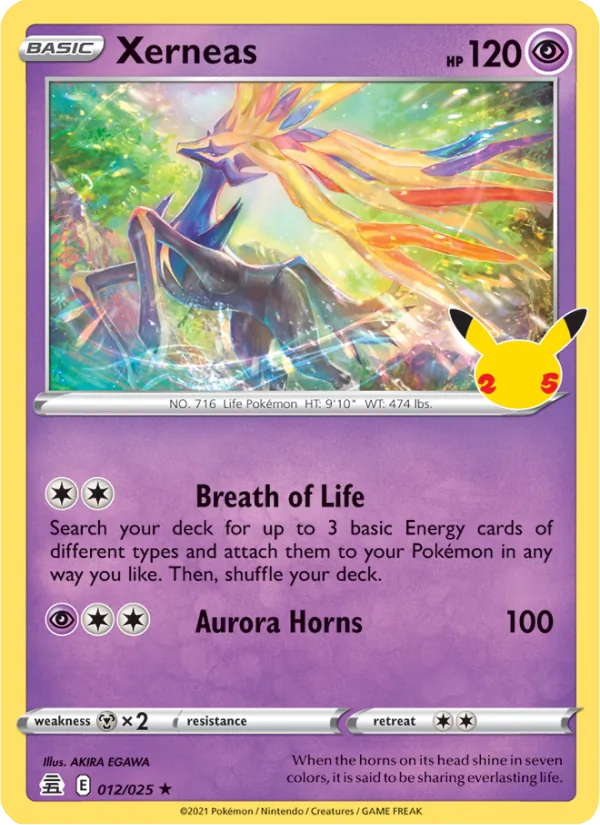 Xerneas Holo 012/25 Celebrations Pokémon Card