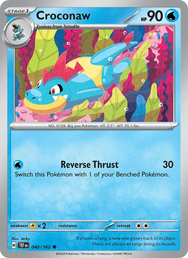 Croconaw Normal 040/162 Temporal Forces Pokémon Card
