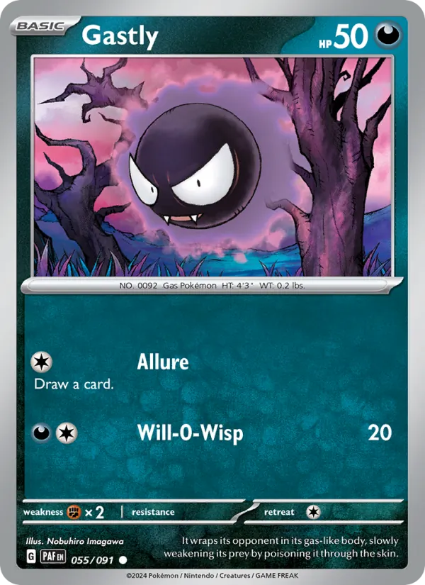 Gastly Normal 055/91 Paldean Fates Pokémon Card