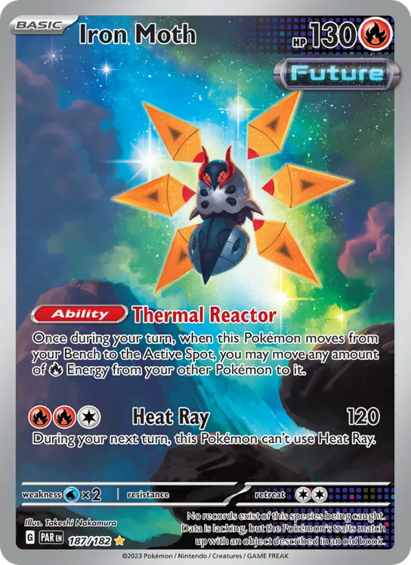 Iron Moth Holo 187/182 Paradox Rift Pokémon Card