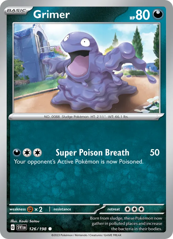 Grimer Non-Holo 126/198 Scarlet & Violet Pokémon Card