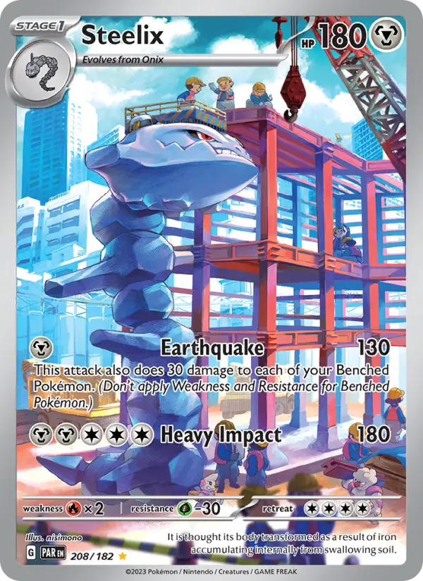 Steelix Holo 208/182 Paradox Rift Pokémon Card