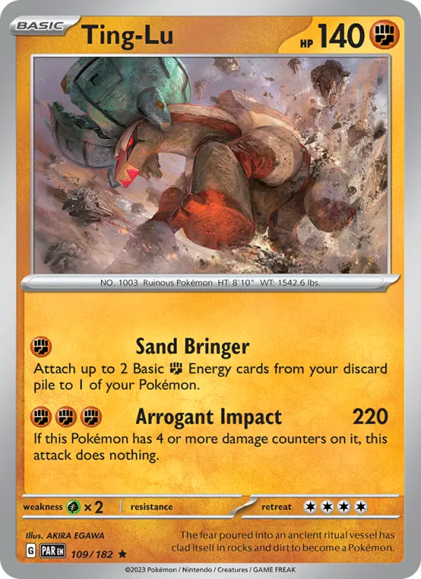 Ting-Lu Reverse Holo 109/182 Paradox Rift Pokémon Card