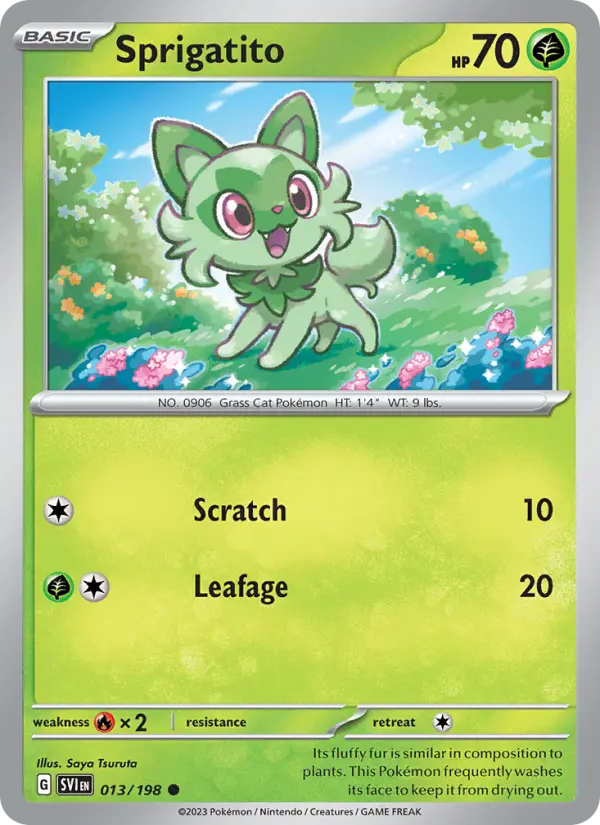 Sprigatito Non-Foil 013/198 Scarlet & Violet Pokémon Card