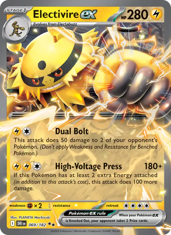 Electivire ex Holo 069/182 Destined Rivals Pokémon Card