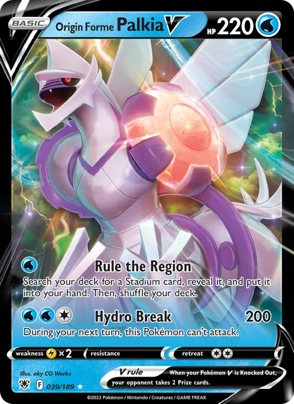 Origin Forme Palkia V Holo 039/189 Astral Radiance Pokémon Card