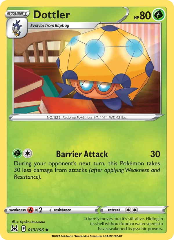 Dottler Reverse Holo 019/196 Lost Origin Pokémon Card