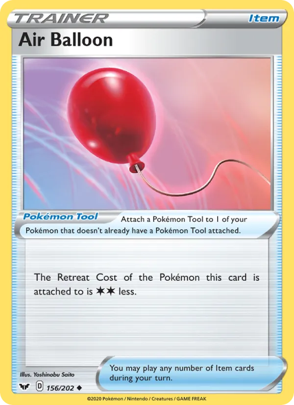 Air Balloon Reverse Holo 156/202 Sword & Shield Pokémon Card