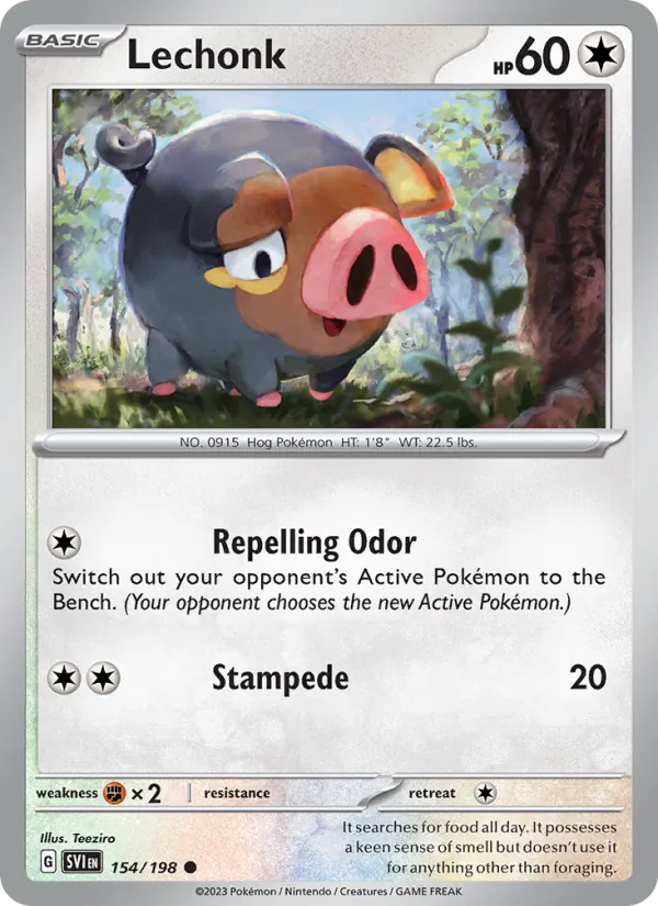 Lechonk Non-Holo 154/198 Scarlet & Violet Pokémon Card