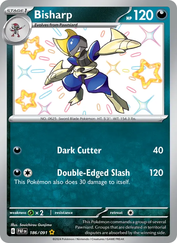 Bisharp Holo 186/91 Paldean Fates Pokémon Card