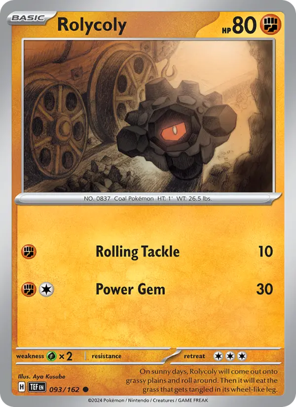 Rolycoly Reverse Holo 093/162 Temporal Forces Pokémon Card