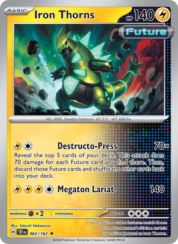 Iron Thorns Reverse Holo 062/162 Temporal Forces Pokémon Card