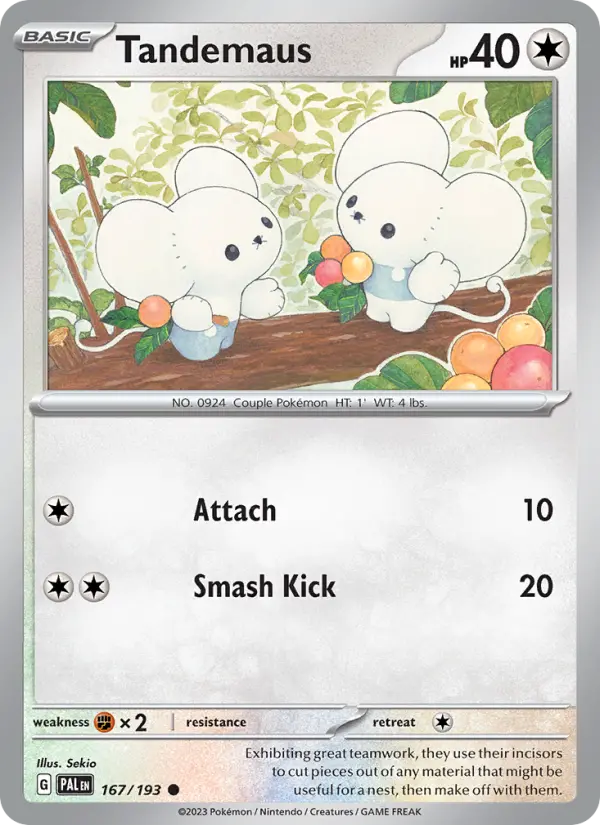 Tandemaus Non-Foil 167/193 Paldea Evolved Pokémon Card