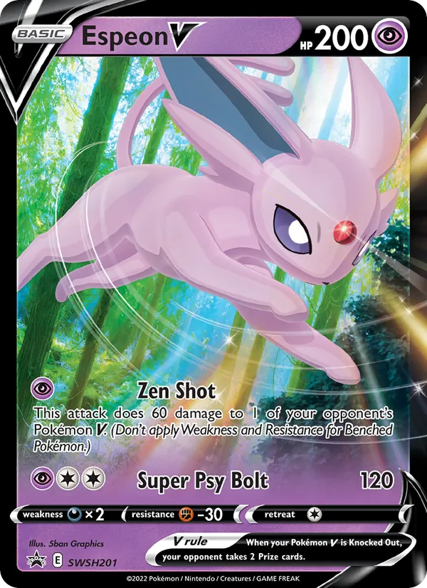 Espeon V Holo WH201/307 SWSH Black Star Promos Pokémon Card