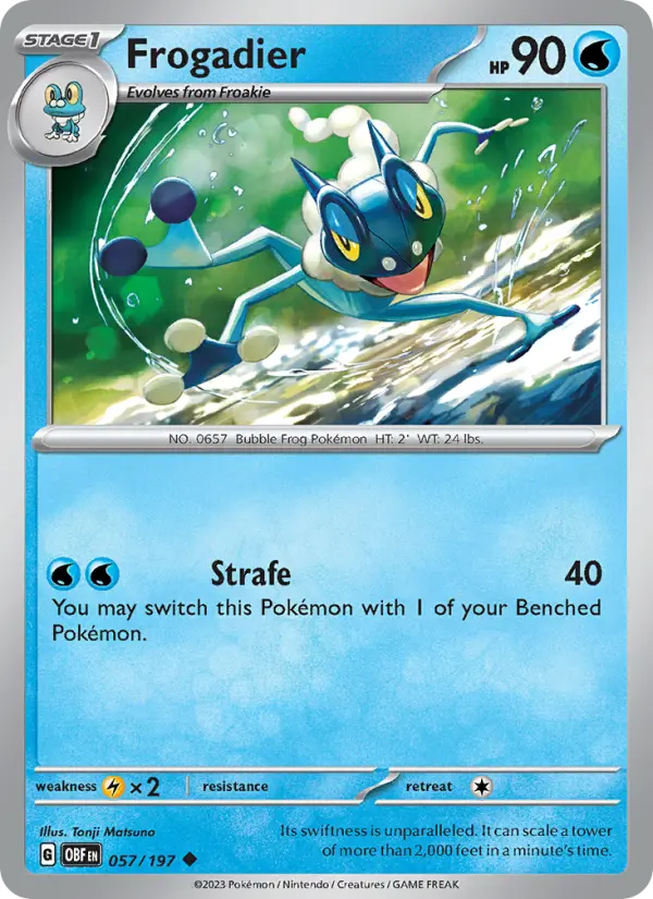 Frogadier Reverse Holo 057/197 Obsidian Flames Pokémon Card