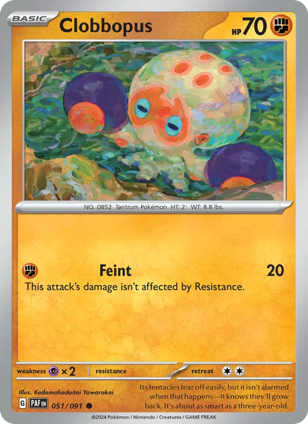 Clobbopus Reverse Holo 051/91 Paldean Fates Pokémon Card