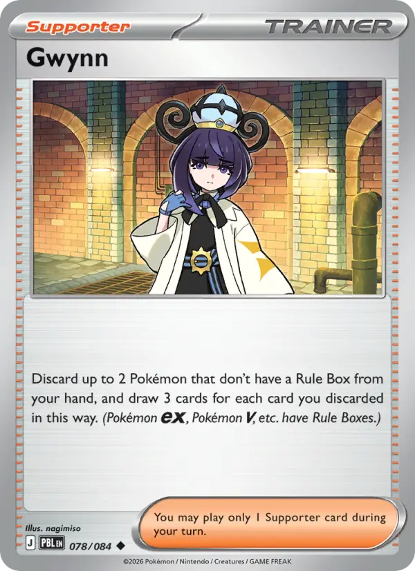 Gwynn Reverse Holo 078/84 Pitch Black Pokémon Card