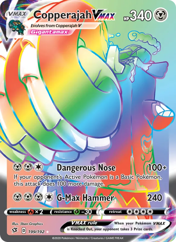 Copperajah VMAX Holo 199/192 Rebel Clash Pokémon Card