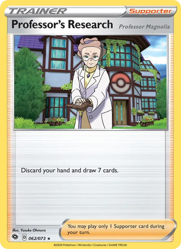 Professor's Research (Professor Magnolia) Reverse Holo 062/73 Champion's Path Pokémon Card