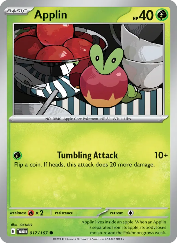 Applin Normal 017/167 Twilight Masquerade Pokémon Card