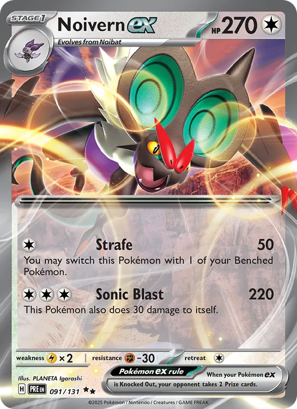 Noivern ex Holo 091/131 Prismatic Evolutions Pokémon Card