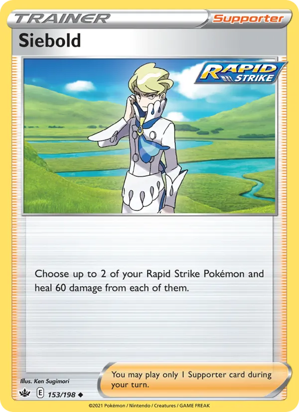 Siebold Reverse Holo 153/198 Chilling Reign Pokémon Card