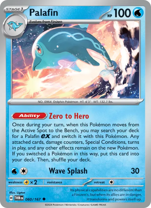 Palafin Reverse Holo 060/167 Twilight Masquerade Pokémon Card