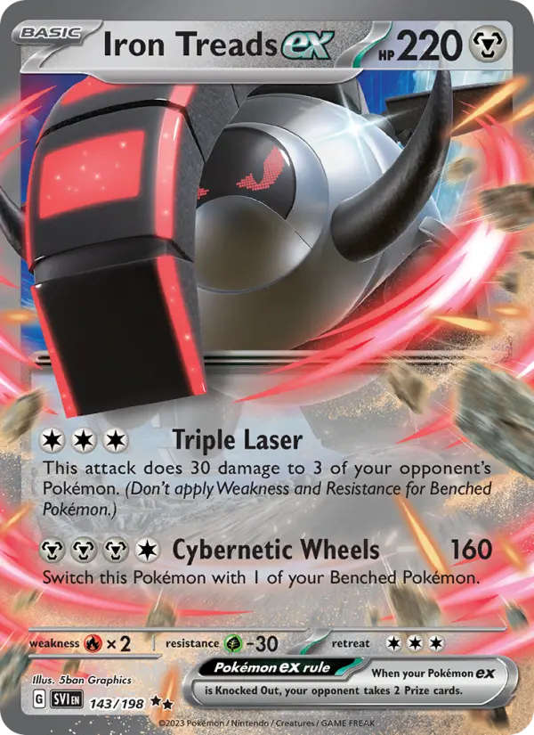 Iron Treads ex Holo 143/198 Scarlet & Violet Pokémon Card