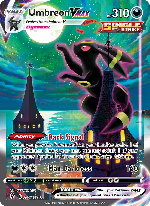 Umbreon VMAX Holo 215/203 Evolving Skies Pokémon Card